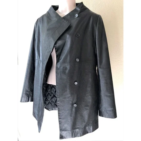 Demoo Parkchoonmoo MEDIUM Black Leather Coat - RARE!